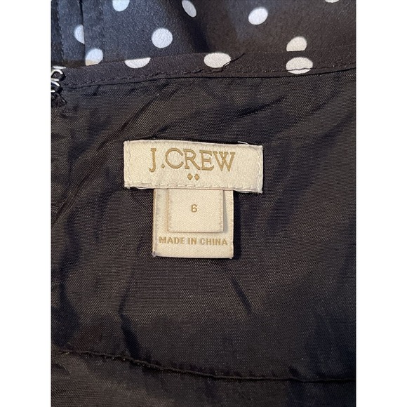J CREW Women’s Size 6 Spaghetti Strap Dress Black Polka Dot Polyester - Picture 6 of 7